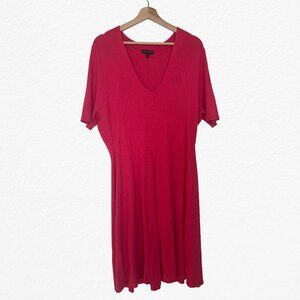 Lane Bryant Magenta ribbed knit dress